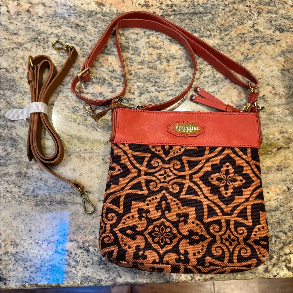Spartina 449 brown and orange purse. Can be used as crossbody. - Picture 1 of 16